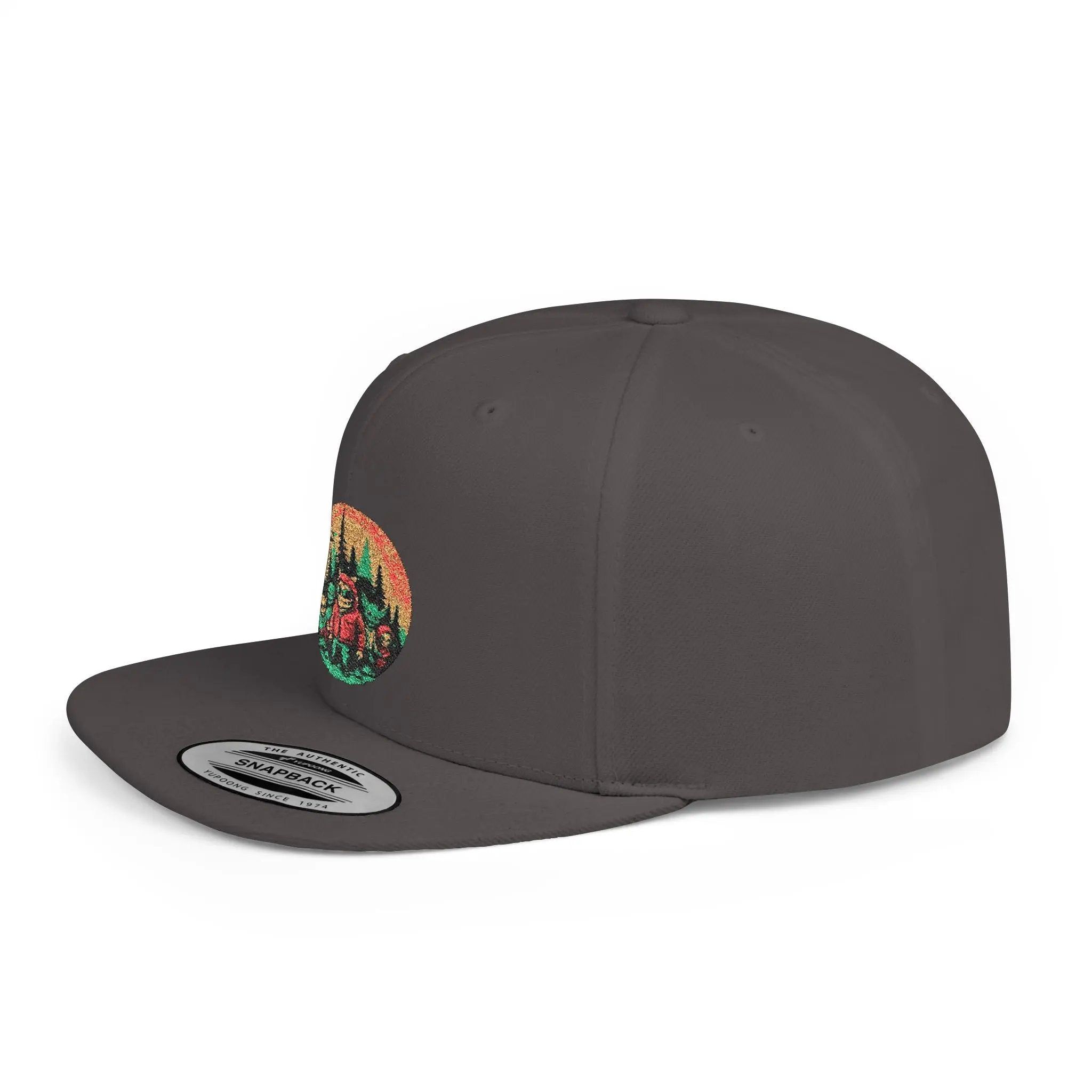 Nature-Inspired Flat Bill Snapback Hat – Casual Outdoor Cap, Unique Gift for Adventure Lovers & Fashion Accessory - Squatch Wear