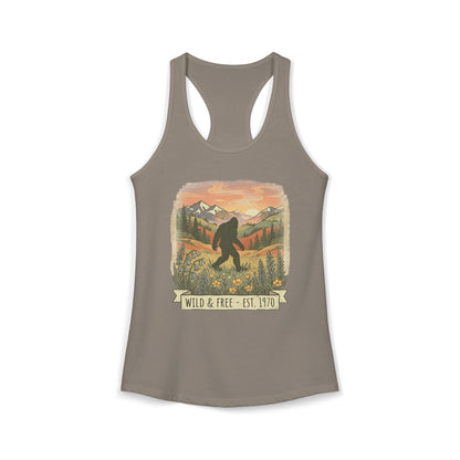 Sasquatch in the Meadow Racerback Tank