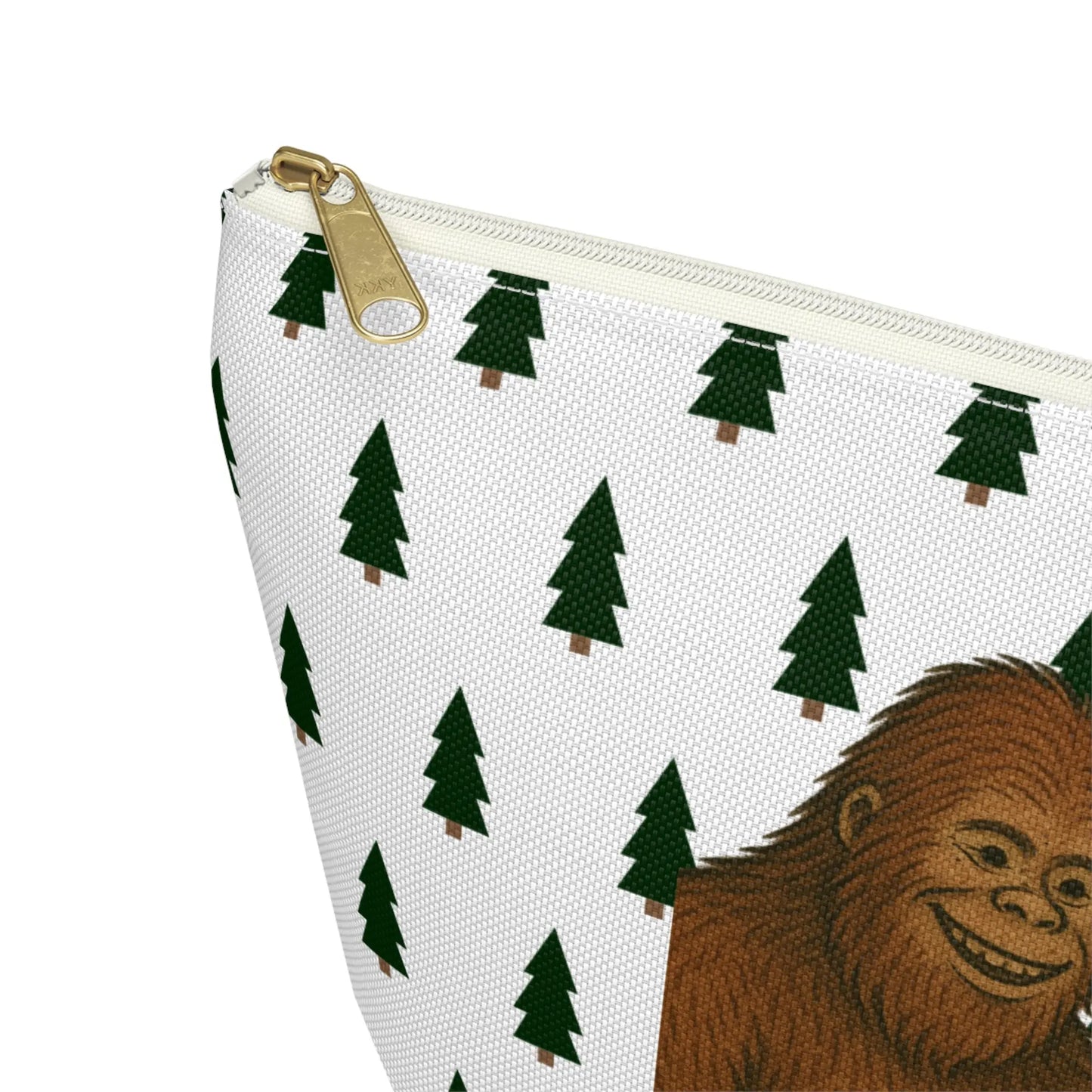 Bigfoot and Alien Accessory Pouch – Woodland Zip-Top Organizer Bag Printify