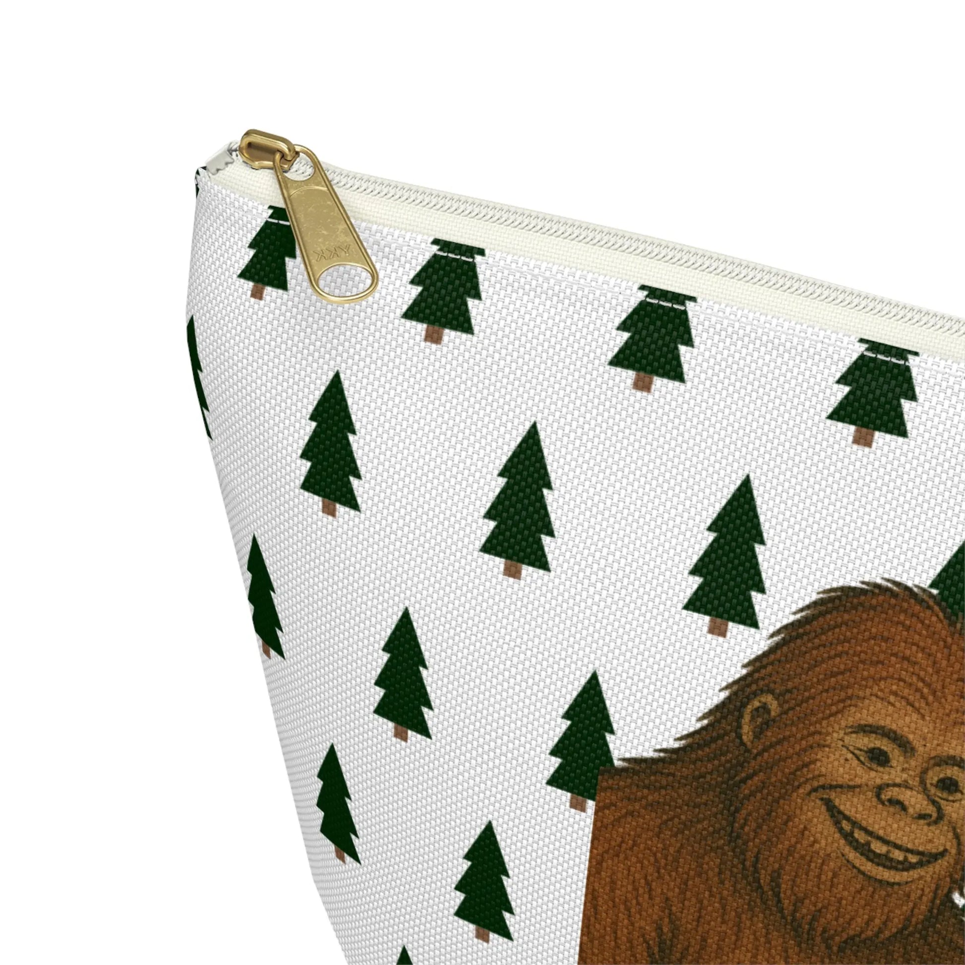 Bigfoot and Alien Accessory Pouch – Woodland Zip-Top Organizer Bag Printify