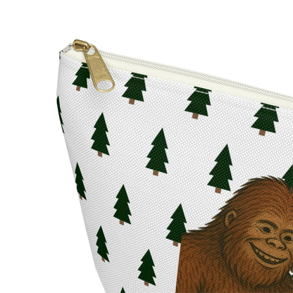 Bigfoot and Alien Accessory Pouch – Woodland Zip-Top Organizer Bag Printify