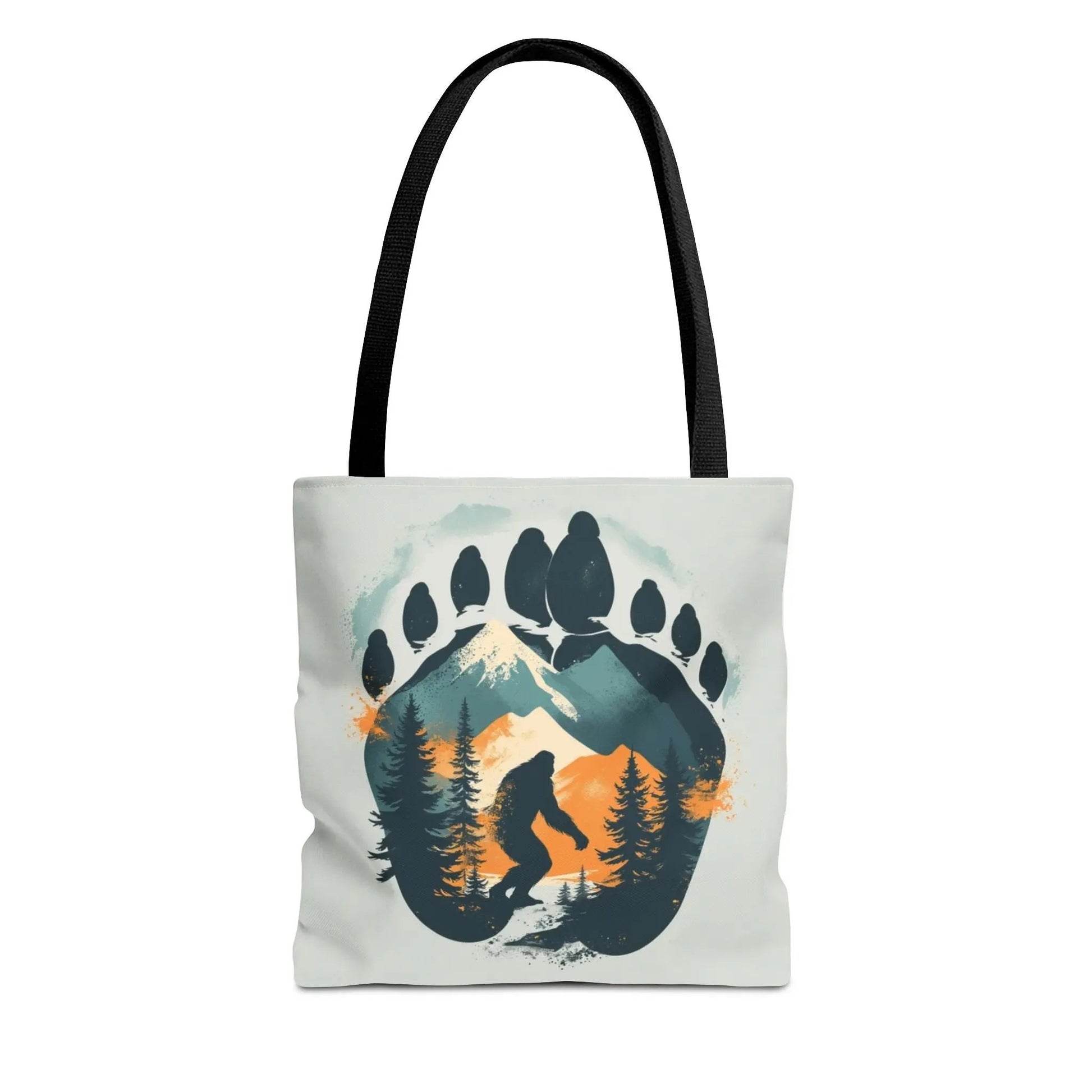 Bigfoot Forest Tote Bag — Sasquatch Mountain Scenic Tote Printify