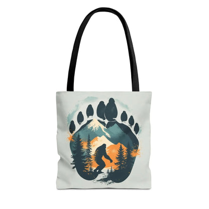Bigfoot Forest Tote Bag — Sasquatch Mountain Scenic Tote Printify
