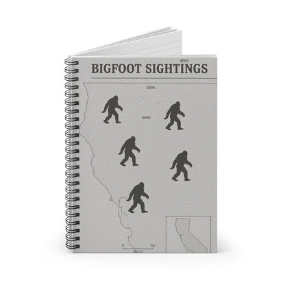 Northern California Bigfoot Sightings Spiral Notebook — Ruled Journal for Cryptid Hunters & Outdoor Notes Printify