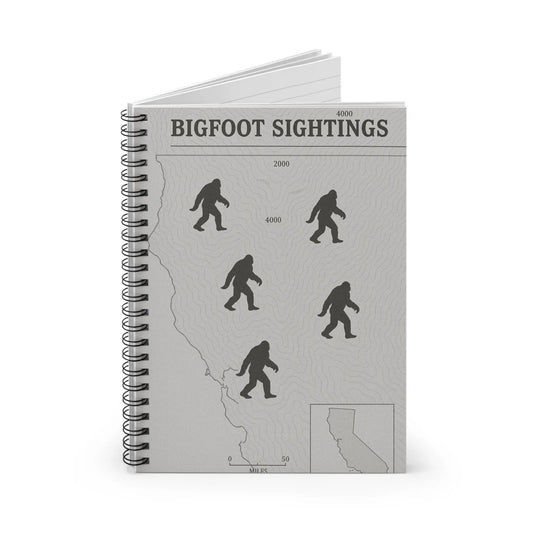 Northern California Bigfoot Sightings Spiral Notebook — Ruled Journal for Cryptid Hunters & Outdoor Notes Printify