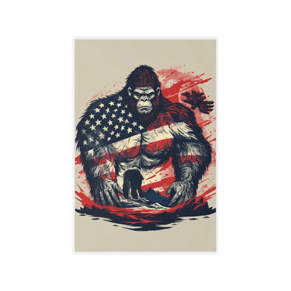 Patriotic Bigfoot Wall Decal Printify