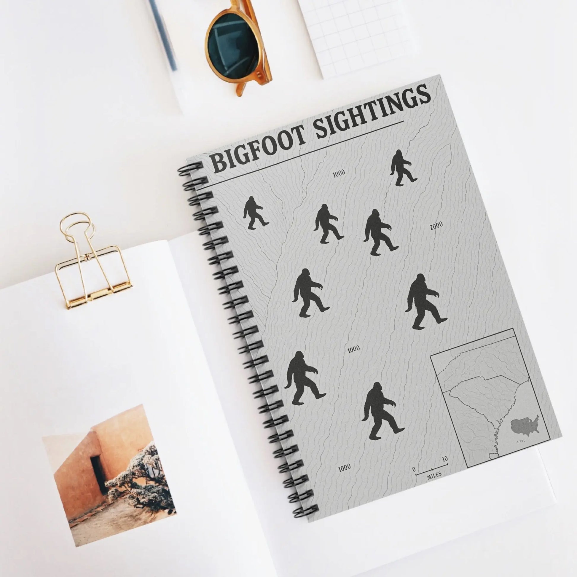 South Carolina Bigfoot Sightings Spiral Notebook — Ruled Journal for Cryptid Hunters & Outdoor Notes Printify