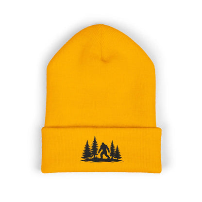Embroidered Mountain & Pine Trees Cuffed Beanie