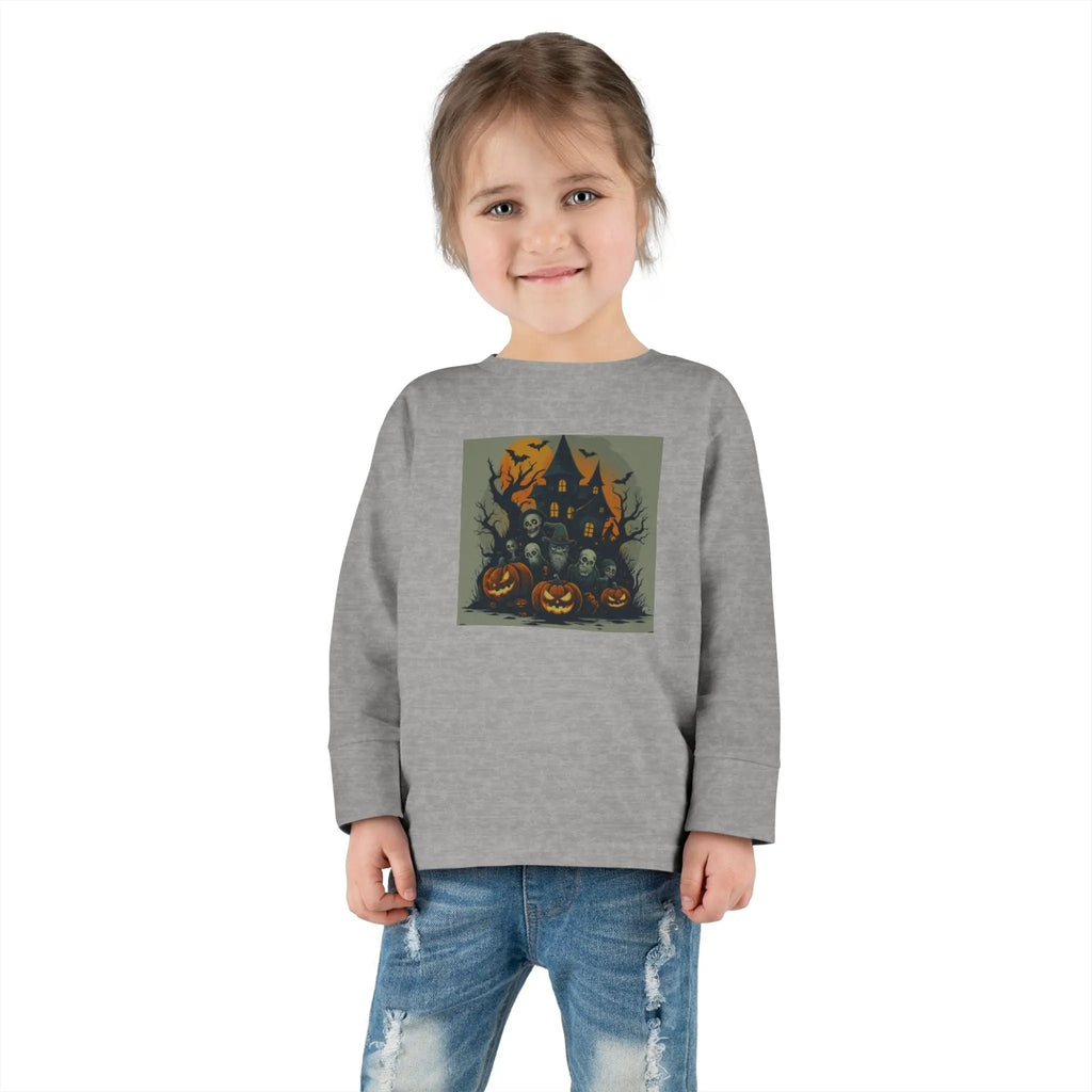 Toddler Halloween Long Sleeve Tee – Spooky Ghosts, Cute Pumpkin Shirt, Costume & Fall Outfit, Kids Party Wear Printify