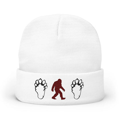 Embroidered Sasquatch Beanie – Cozy Knit Hat for Bigfoot Lovers - Squatch Wear