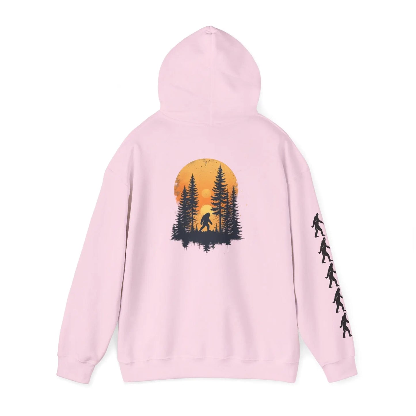 Bigfoot Forest Hoodie — Sasquatch Silhouette Sunset Pullover Printify