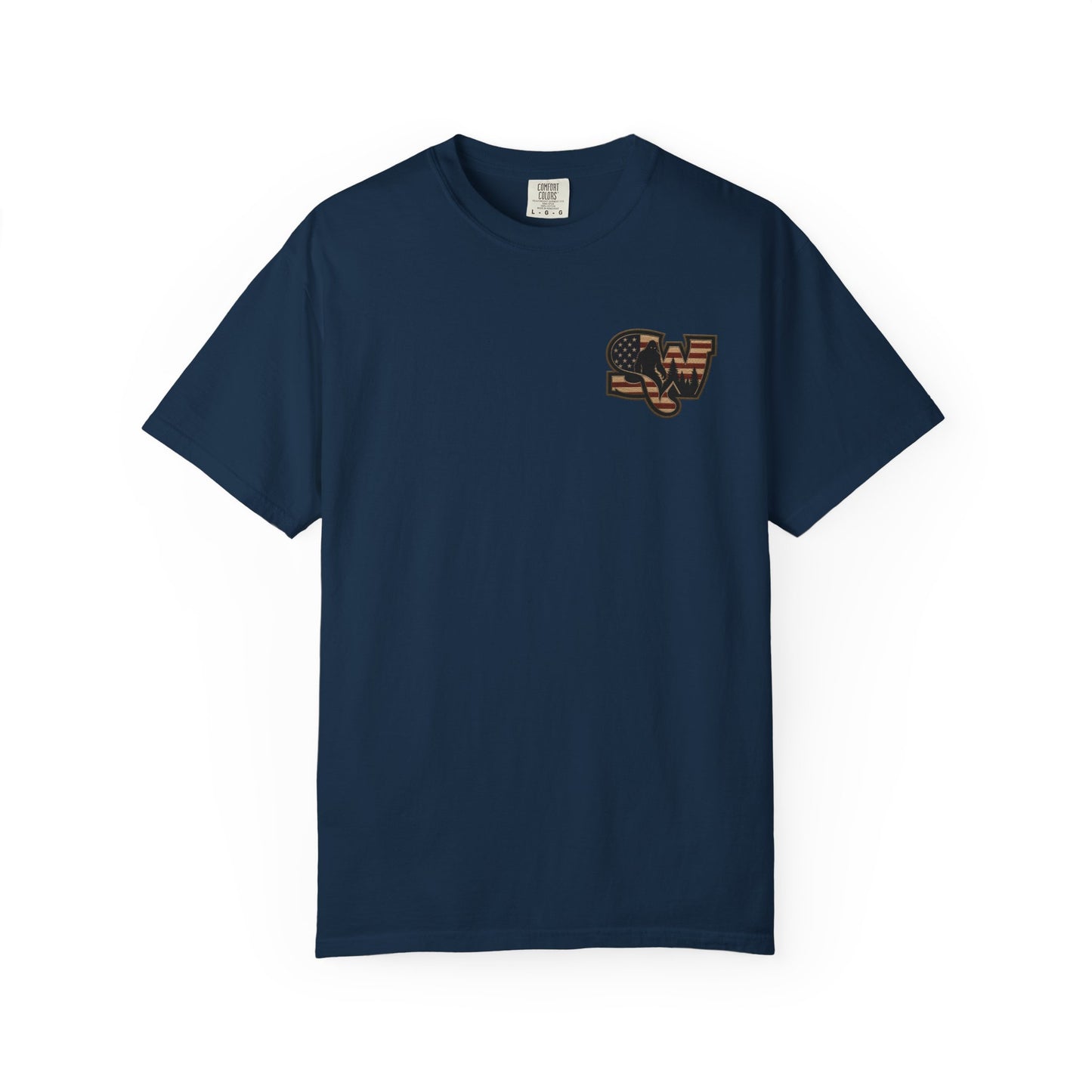 Patriotic Bigfoot Flag T-Shirt — American Sasquatch Graphic Tee