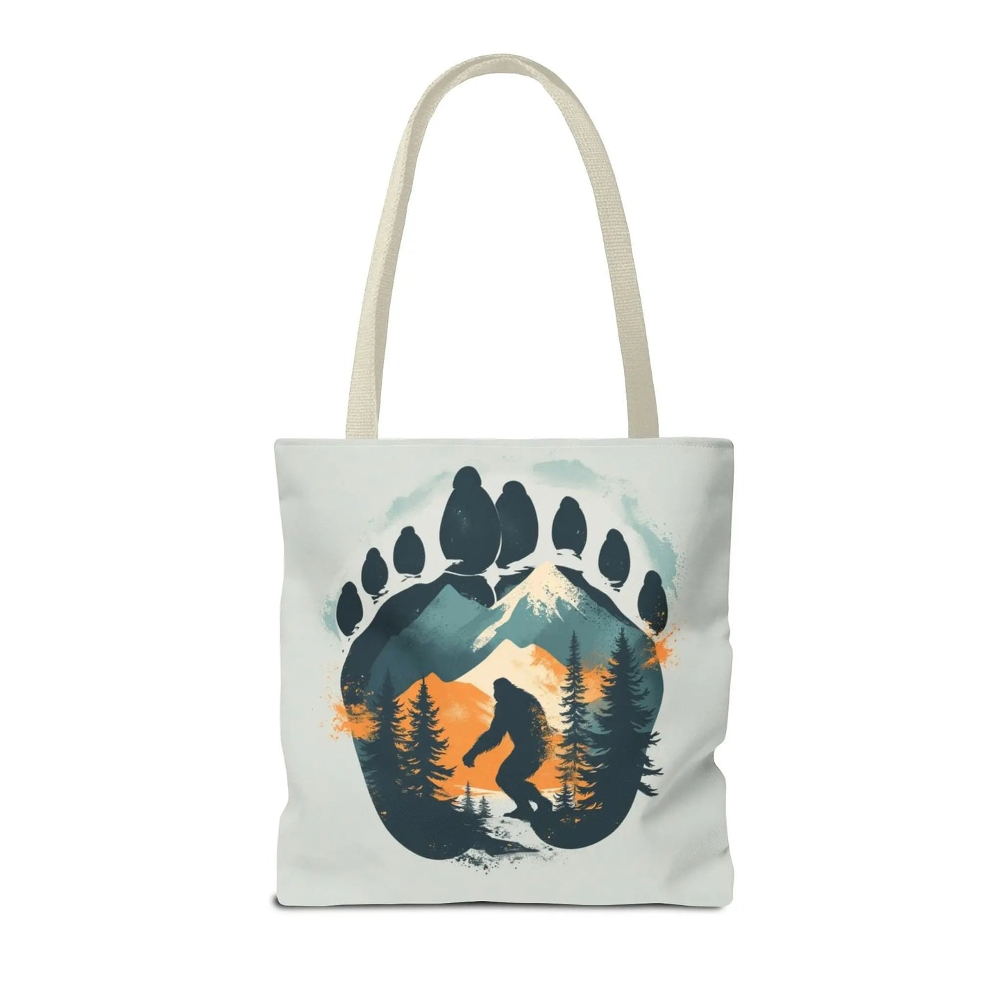 Bigfoot Forest Tote Bag — Sasquatch Mountain Scenic Tote Printify