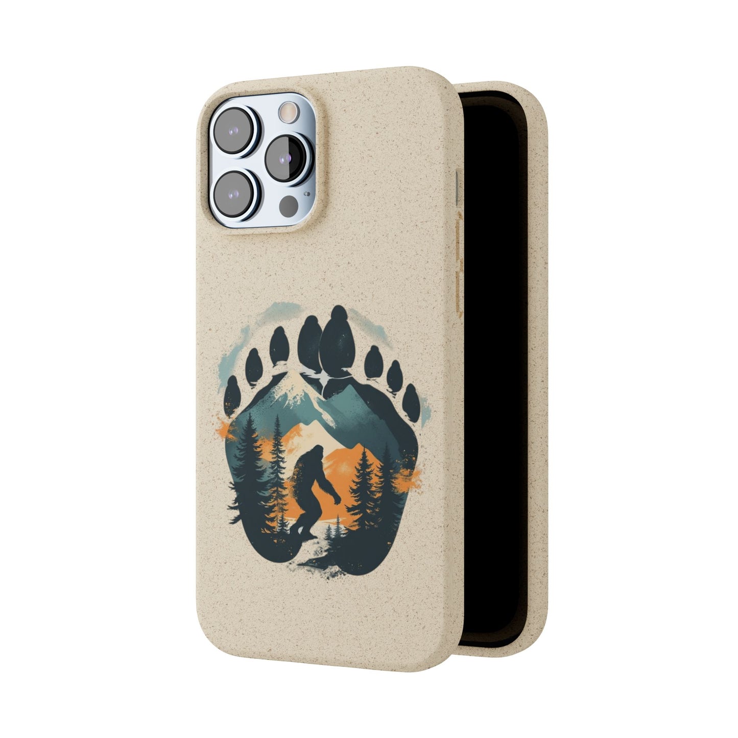 Bigfoot Print Phone Case – Compostable PLA & Bamboo Forest Design Printify