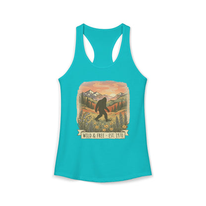 Sasquatch in the Meadow Racerback Tank
