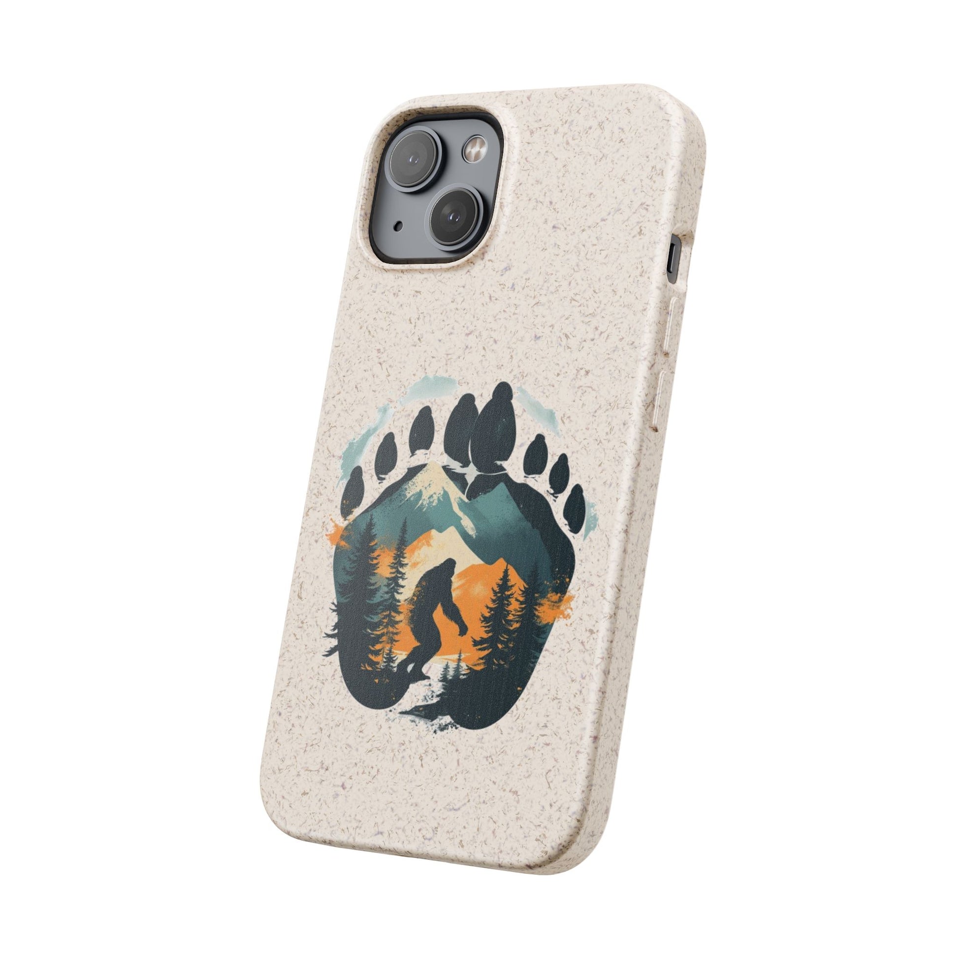 Bigfoot Print Phone Case – Compostable PLA & Bamboo Forest Design Printify