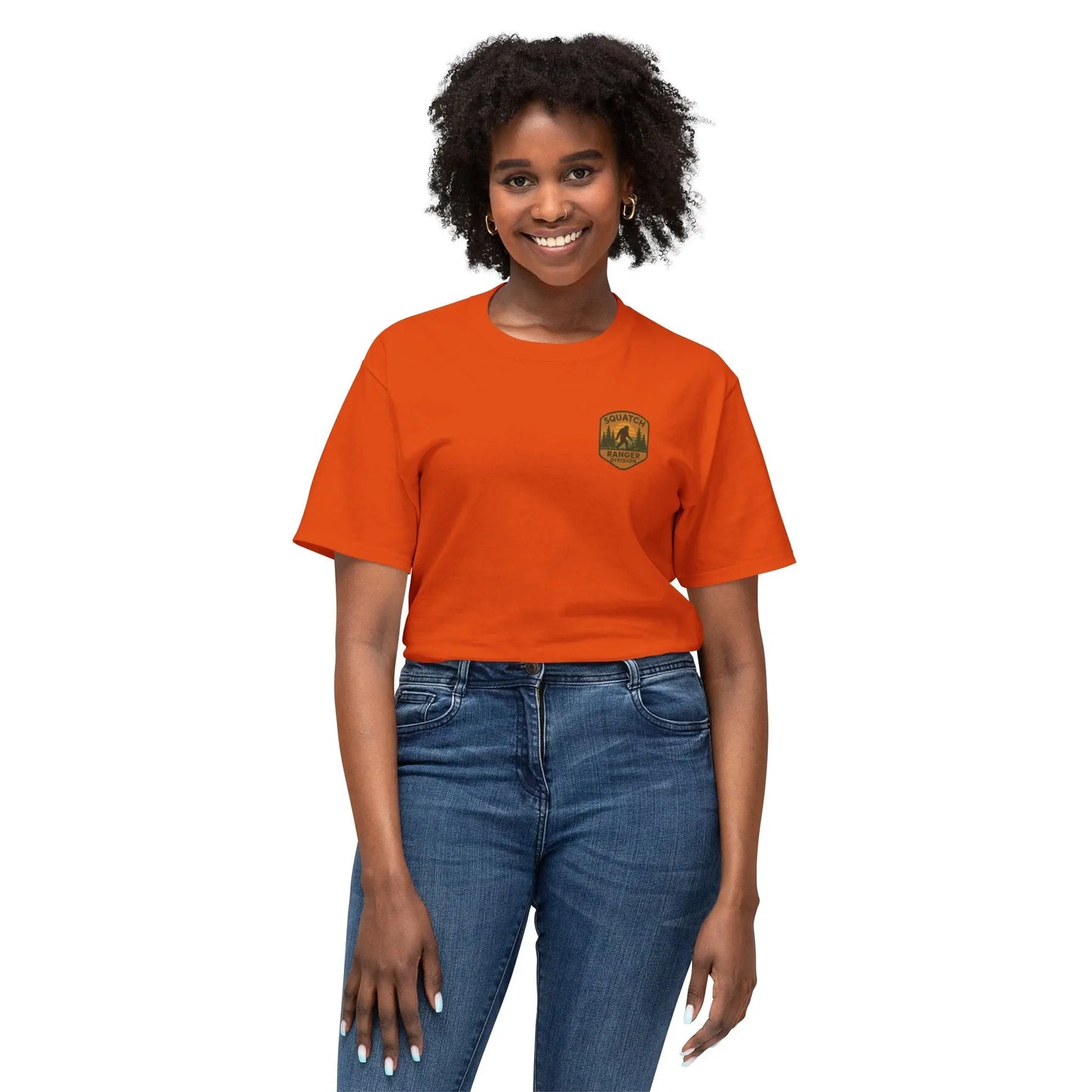 Adventure Patch T-Shirt — Vintage Mountain Forest Logo Tee | Outdoors Lifestyle Shirt
