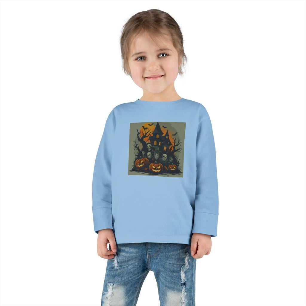 Toddler Halloween Long Sleeve Tee – Spooky Ghosts, Cute Pumpkin Shirt, Costume & Fall Outfit, Kids Party Wear Printify
