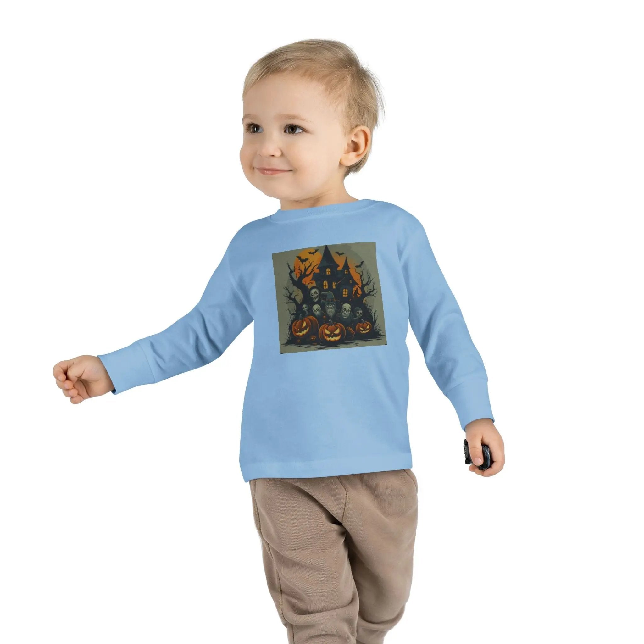 Toddler Halloween Long Sleeve Tee – Spooky Ghosts, Cute Pumpkin Shirt, Costume & Fall Outfit, Kids Party Wear Printify