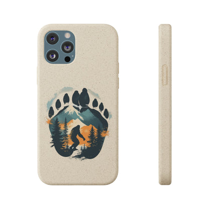 Bigfoot Print Phone Case – Compostable PLA & Bamboo Forest Design Printify