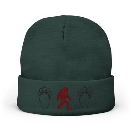 Embroidered Sasquatch Beanie – Cozy Knit Hat for Bigfoot Lovers Printify