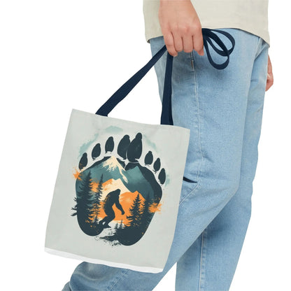 Bigfoot Forest Tote Bag — Sasquatch Mountain Scenic Tote Printify