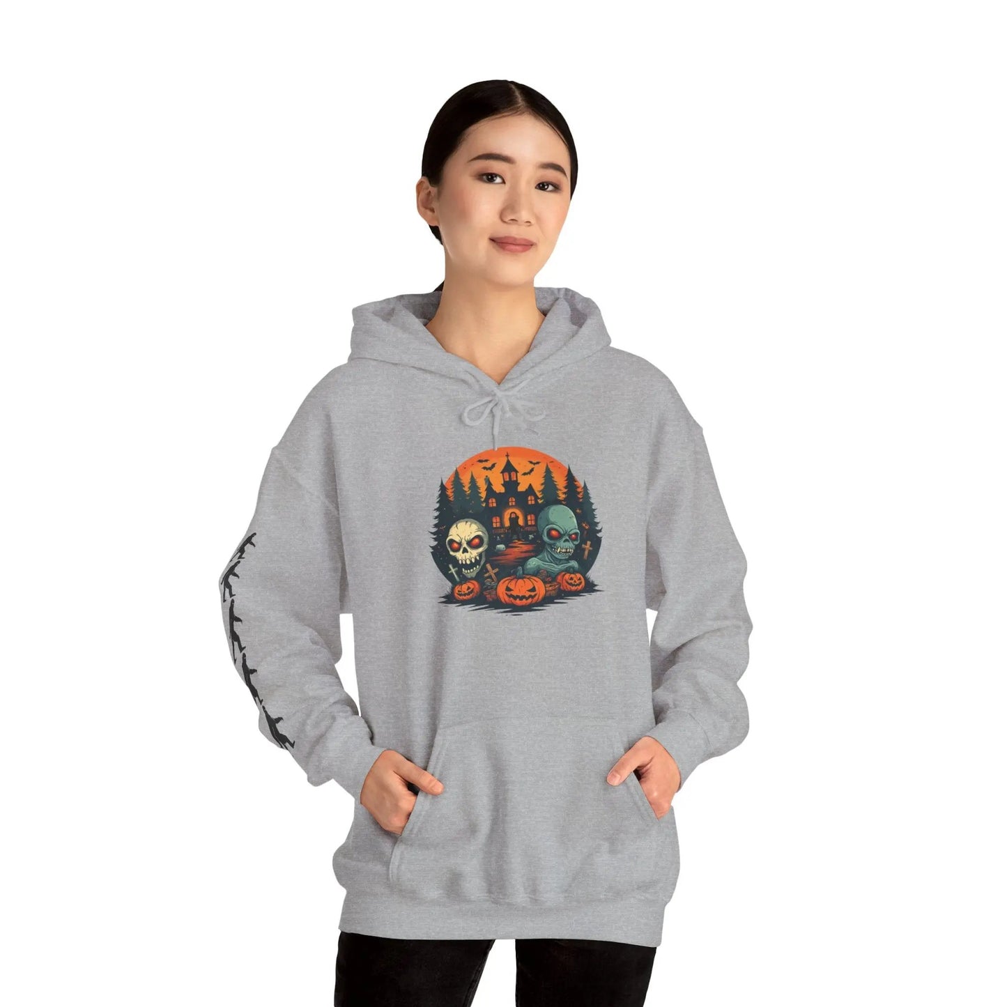 Halloween Hooded Sweatshirt – Unisex Heavy Blend™ Hoodie, Spooky Costume & Cozy Fall Layer, Gift for Halloween Lovers Printify