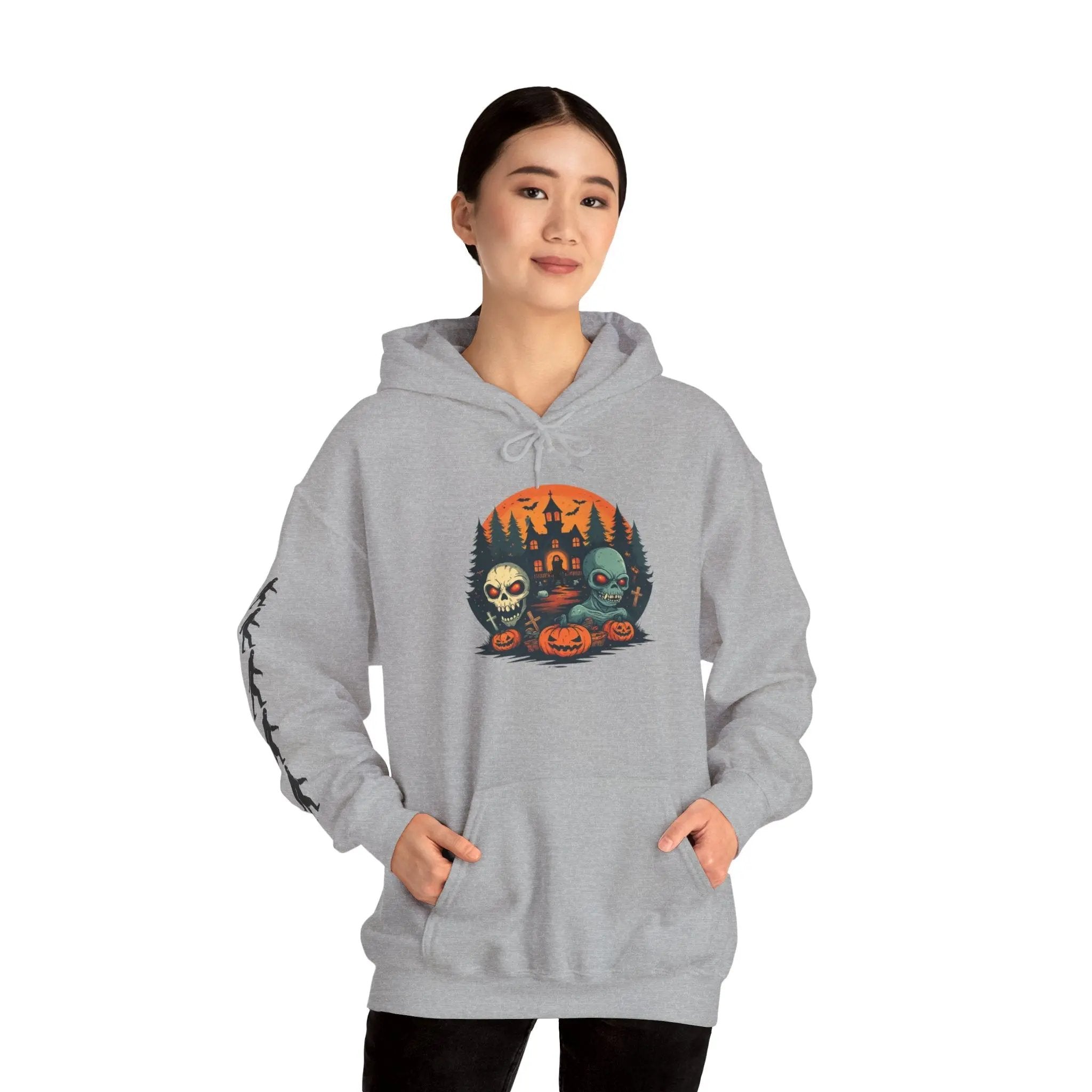 Halloween Hooded Sweatshirt – Unisex Heavy Blend™ Hoodie, Spooky Costume & Cozy Fall Layer, Gift for Halloween Lovers Printify
