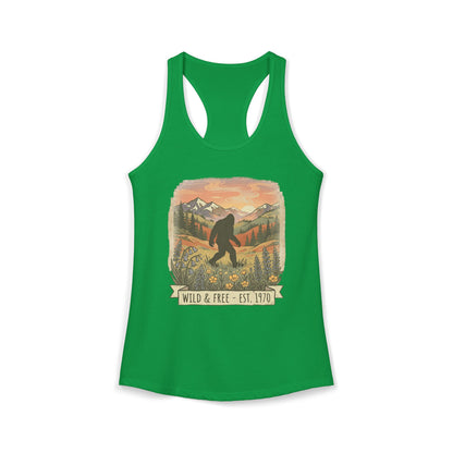Sasquatch in the Meadow Racerback Tank
