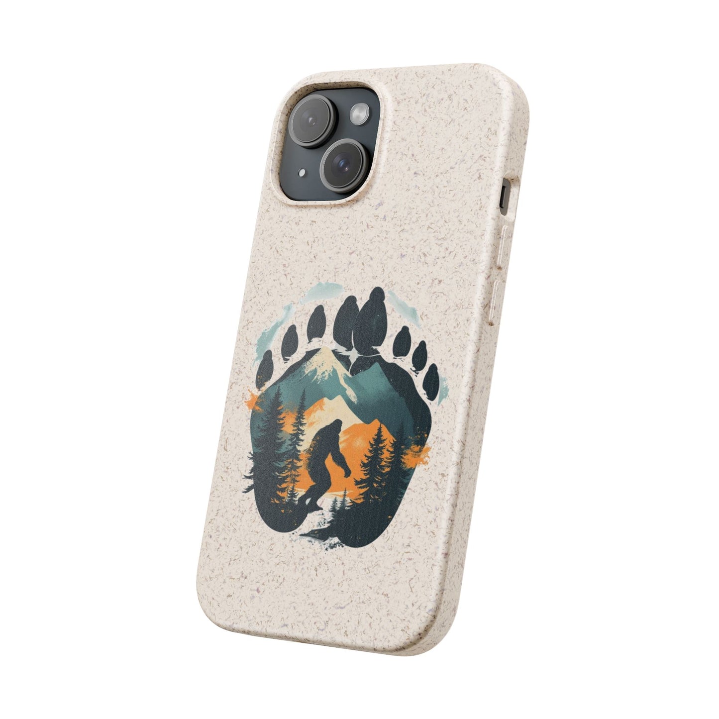 Bigfoot Print Phone Case – Compostable PLA & Bamboo Forest Design Printify