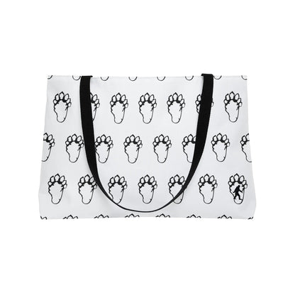 Bigfoot Paw Print Weekender Tote — Funny Sasquatch Travel Bag Printify