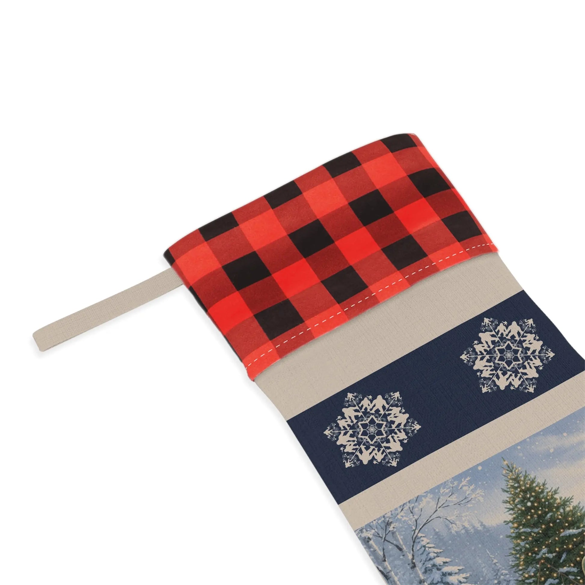 Bigfoot Christmas Stocking – Vintage Truck with Tree & Snowflake Design - Squatch Wear