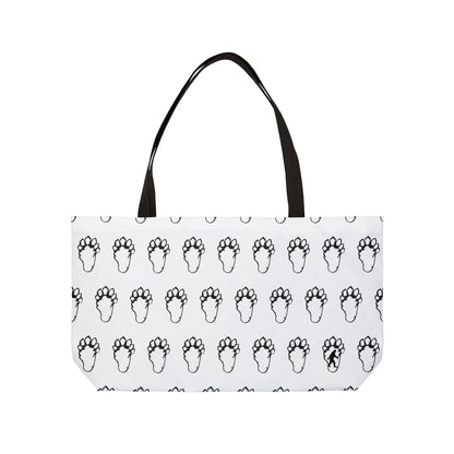 Bigfoot Paw Print Weekender Tote — Funny Sasquatch Travel Bag Printify
