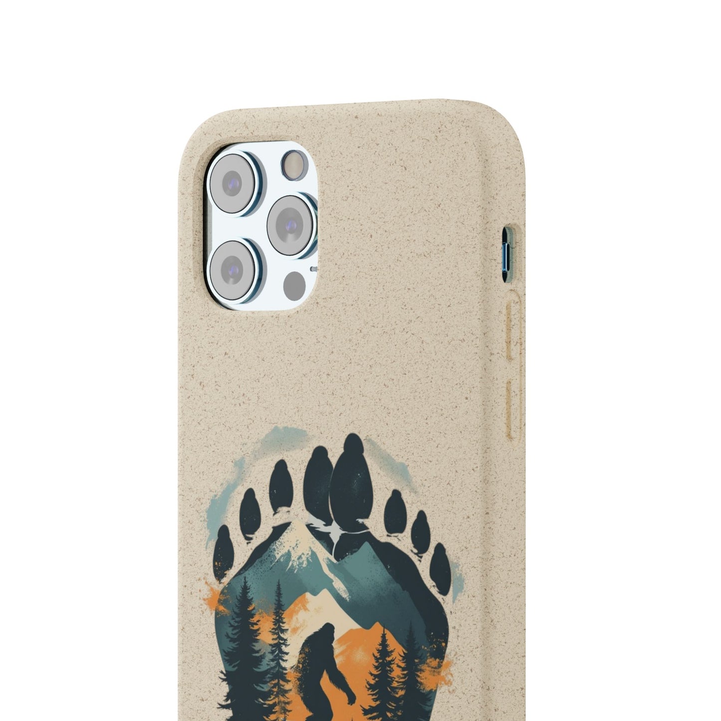 Bigfoot Print Phone Case – Compostable PLA & Bamboo Forest Design Printify