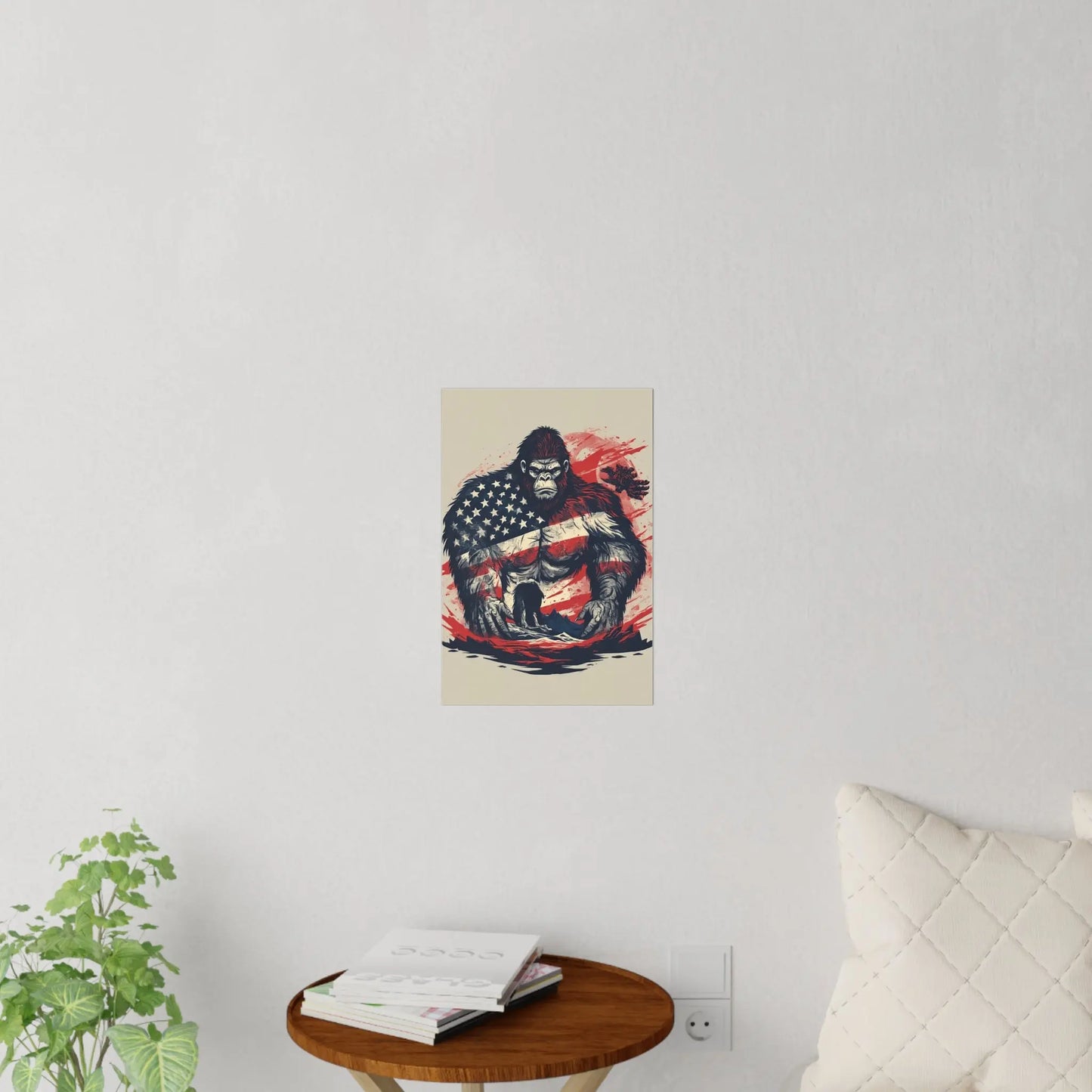 Patriotic Bigfoot Wall Decal Printify