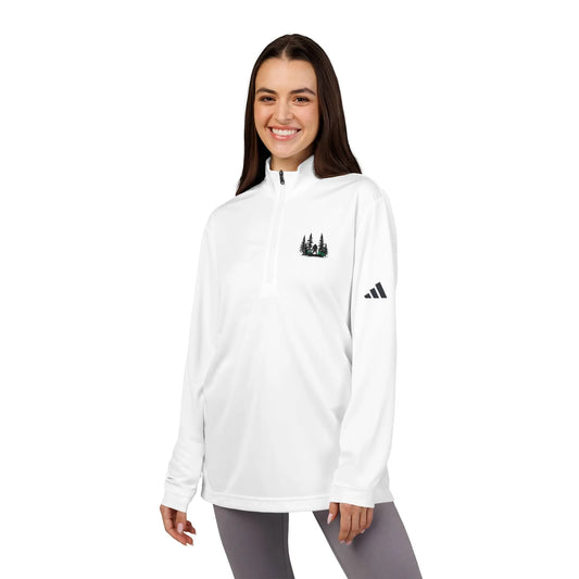 Embroidered Forest Quarter-Zip Pullover — adidas® Performance Long Sleeve Printify
