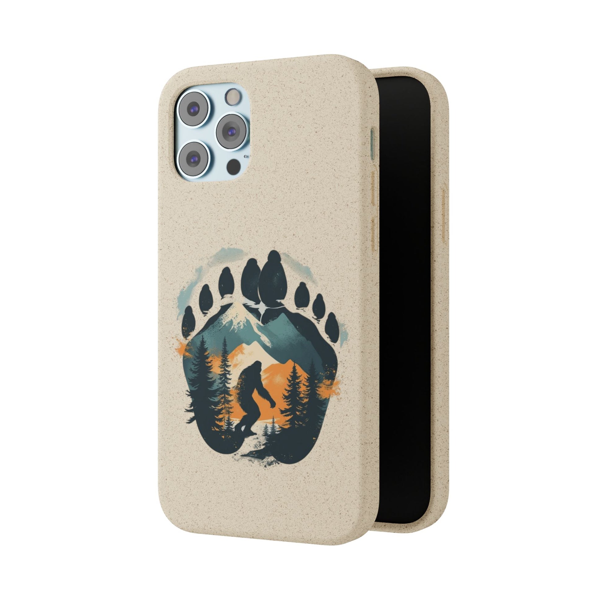 Bigfoot Print Phone Case – Compostable PLA & Bamboo Forest Design Printify