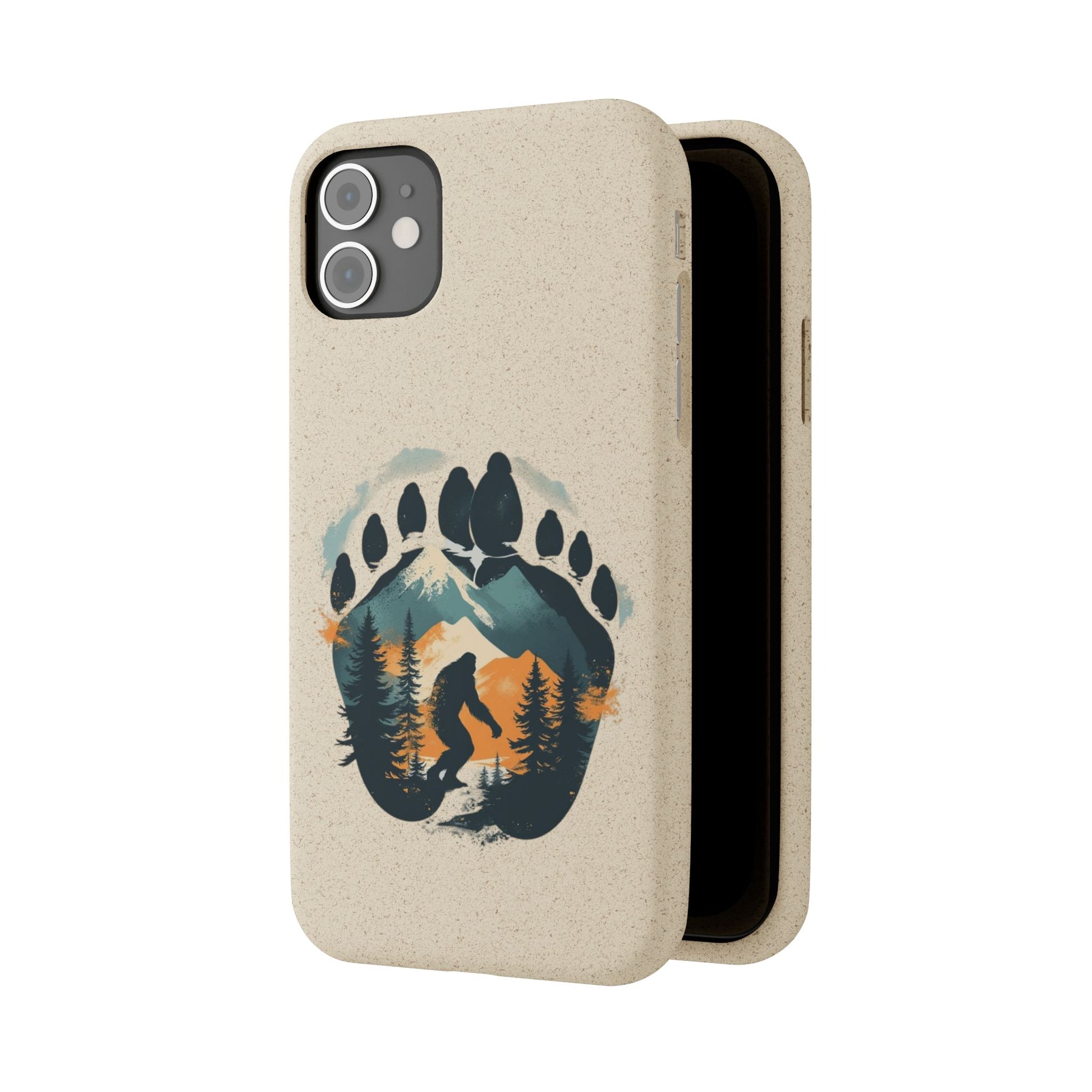 Bigfoot Print Phone Case – Compostable PLA & Bamboo Forest Design Printify