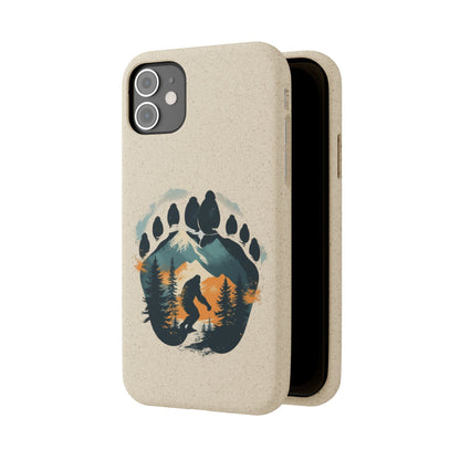 Bigfoot Print Phone Case – Compostable PLA & Bamboo Forest Design Printify