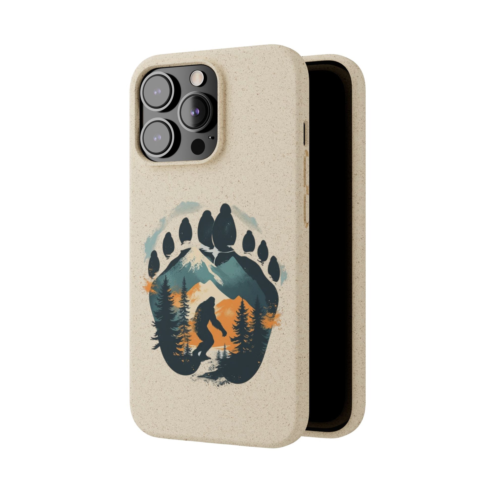 Bigfoot Print Phone Case – Compostable PLA & Bamboo Forest Design Printify