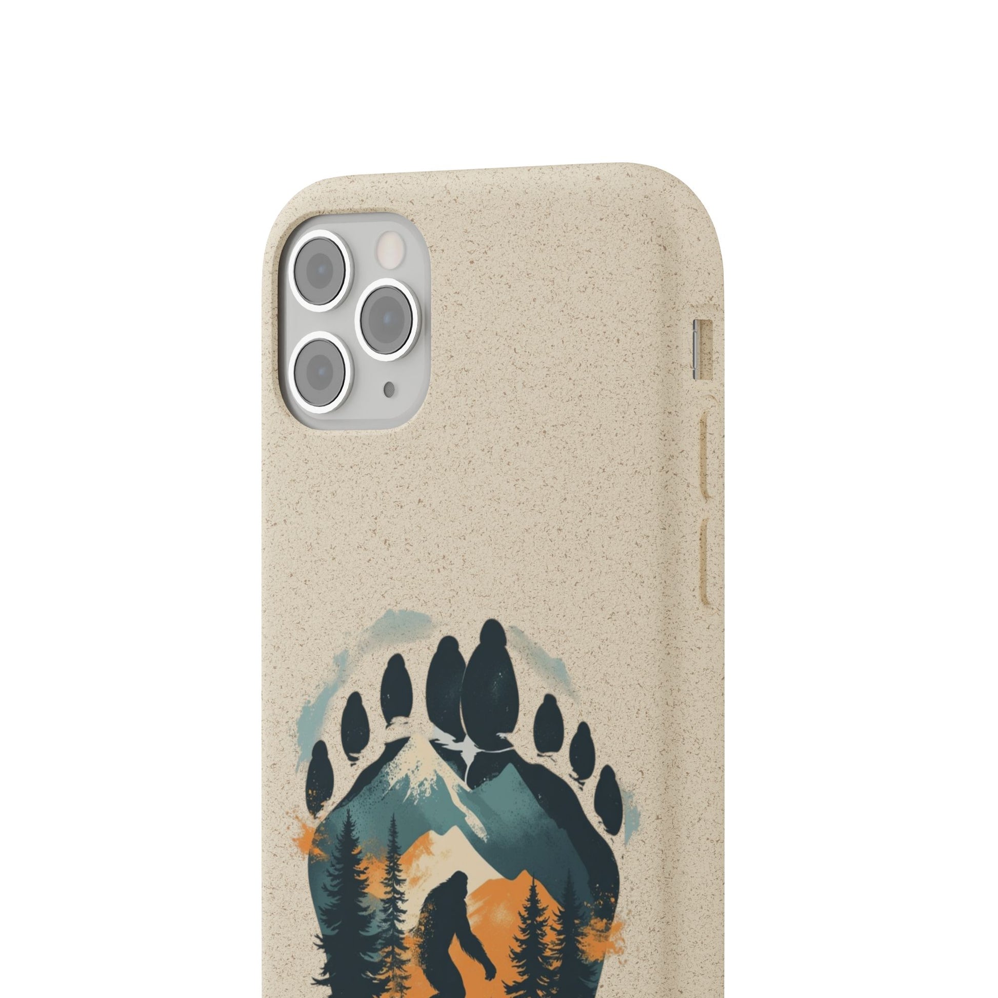 Bigfoot Print Phone Case – Compostable PLA & Bamboo Forest Design Printify