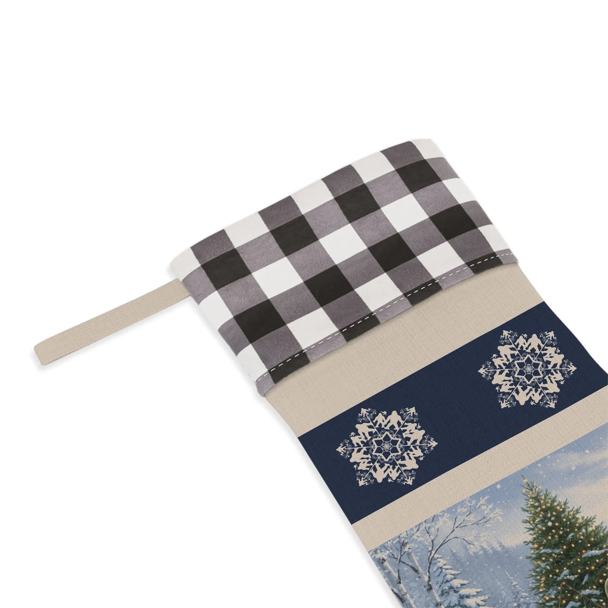 Bigfoot Christmas Stocking – Vintage Truck with Tree & Snowflake Design - Squatch Wear