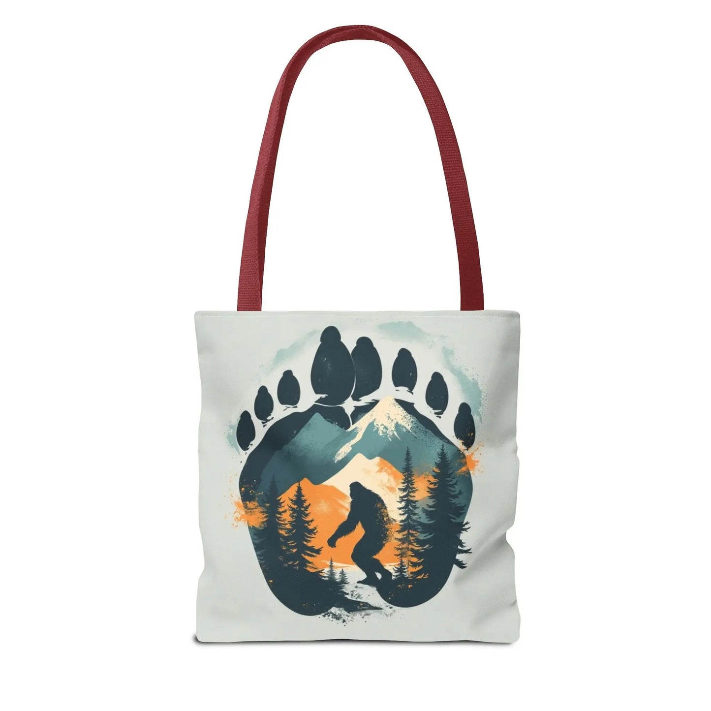 Bigfoot Forest Tote Bag — Sasquatch Mountain Scenic Tote Printify