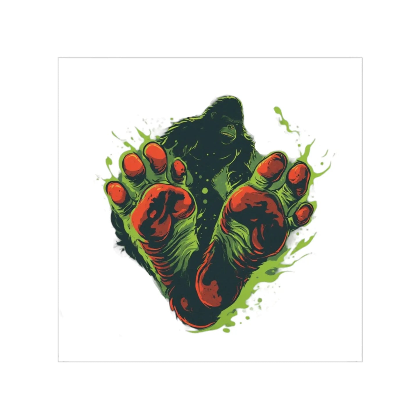 Transparent Bigfoot Outdoor Sticker – Weatherproof, High-Contrast Vinyl Printify