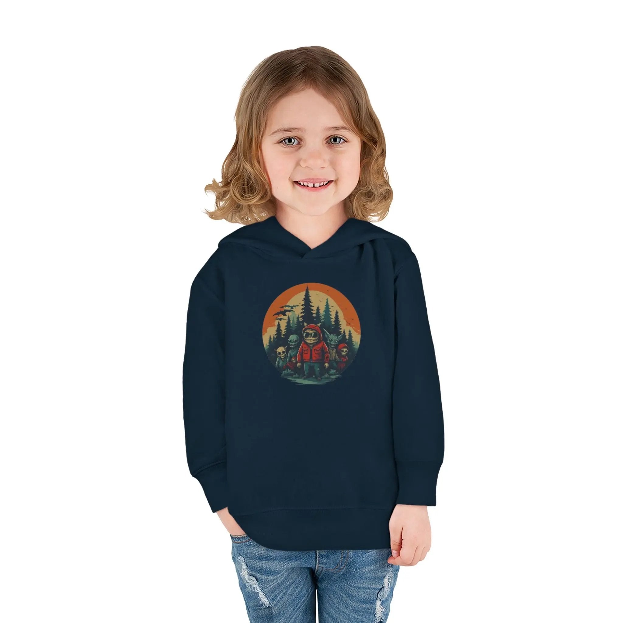 Adventure-Ready Toddler Pullover Fleece Hoodie – Cozy Kids Hoodie, Camping-Themed Gift, Fall/Winter Toddler Apparel Printify