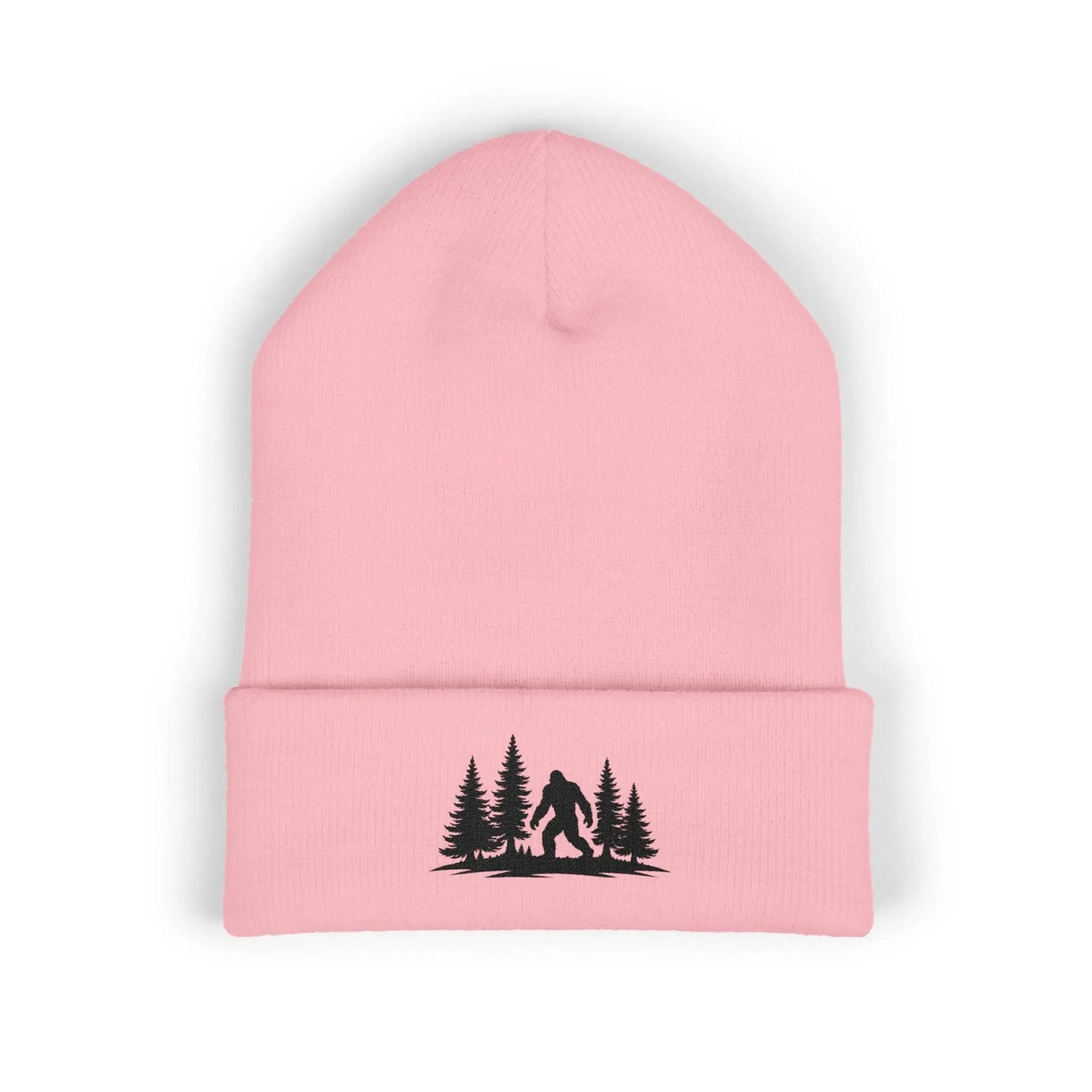Embroidered Mountain & Pine Trees Cuffed Beanie