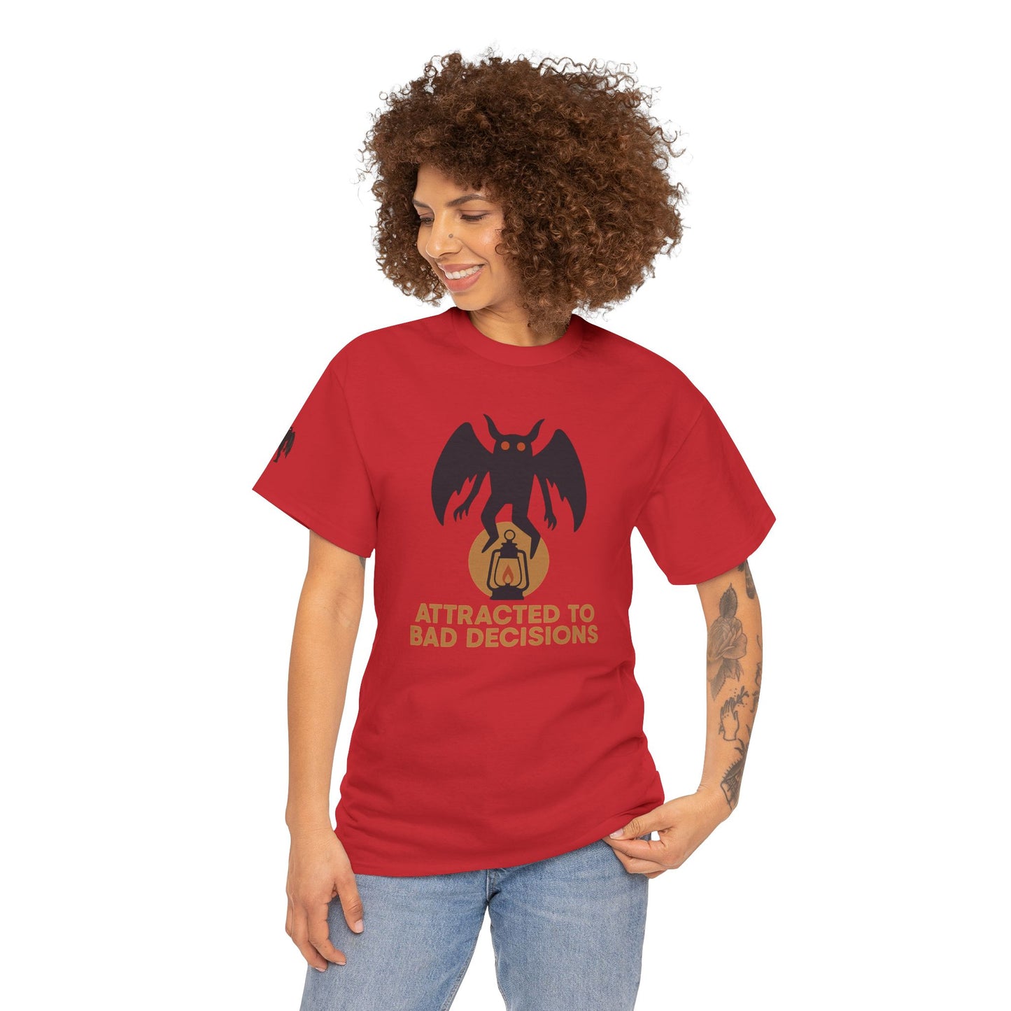 "Attracted to Bad Decisions" Mothman Graphic Tee