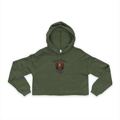 Aliens, Bigfoot and Coffee Cozy Women's Cropped Hoodie - Squatch Wear