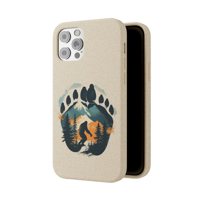 Bigfoot Print Phone Case – Compostable PLA & Bamboo Forest Design Printify