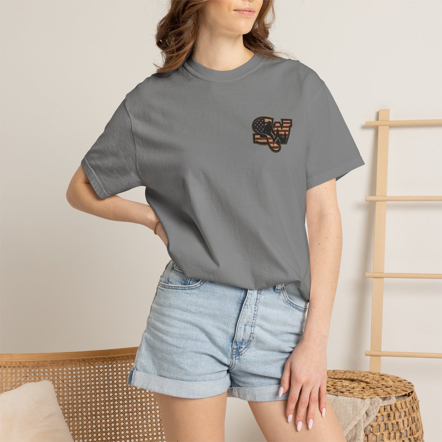 Patriotic Bigfoot Flag T-Shirt — American Sasquatch Graphic Tee